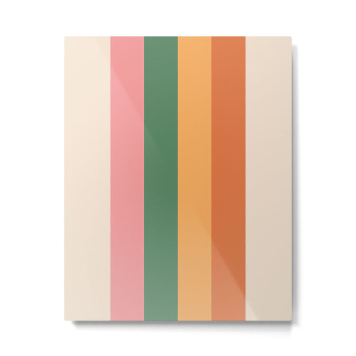 Retro Color Lines - 1-1 Metal Print Gallery Image 1