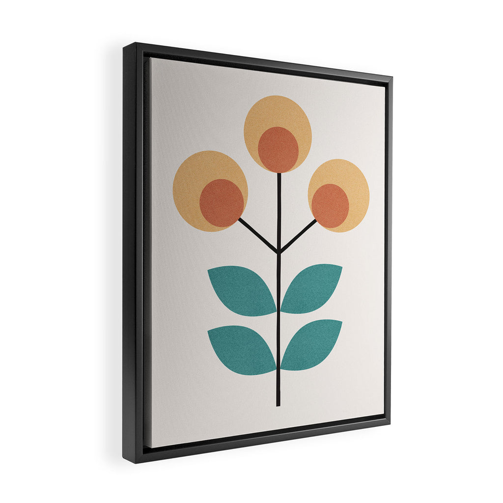 Retro Flower 1-1 Framed Canvas Print Gallery Image 2