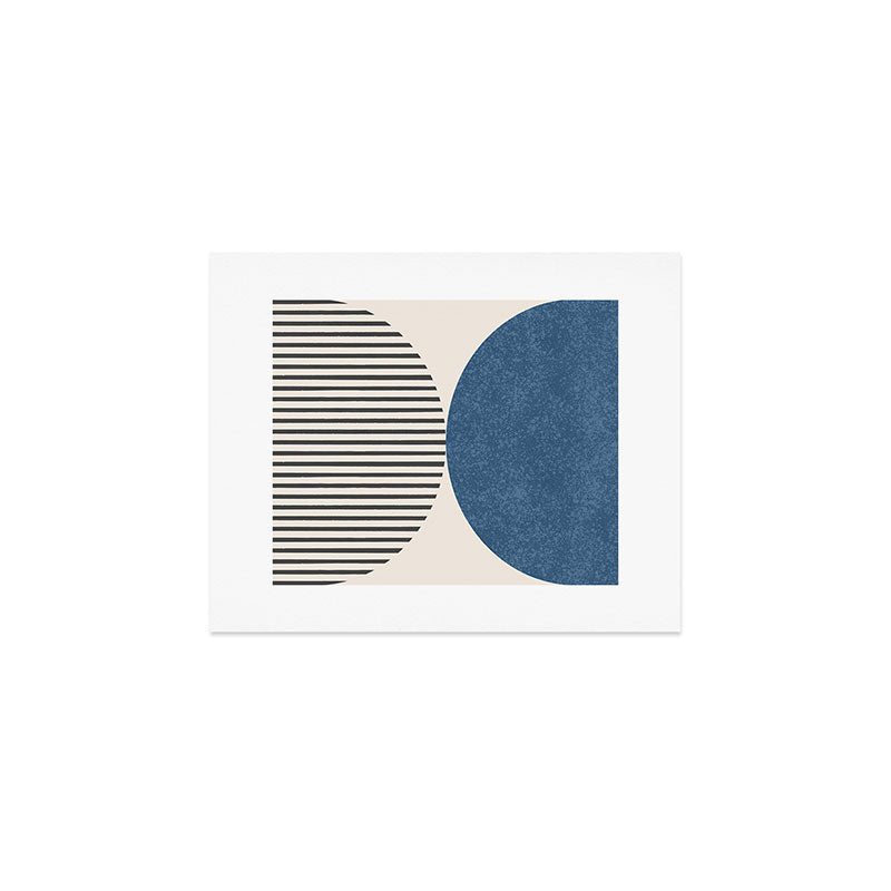 Semicircle Stripes - Blue Art Print Gallery Image 1