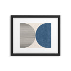 Semicircle Stripes - Blue Framed Art Print Gallery Image 4