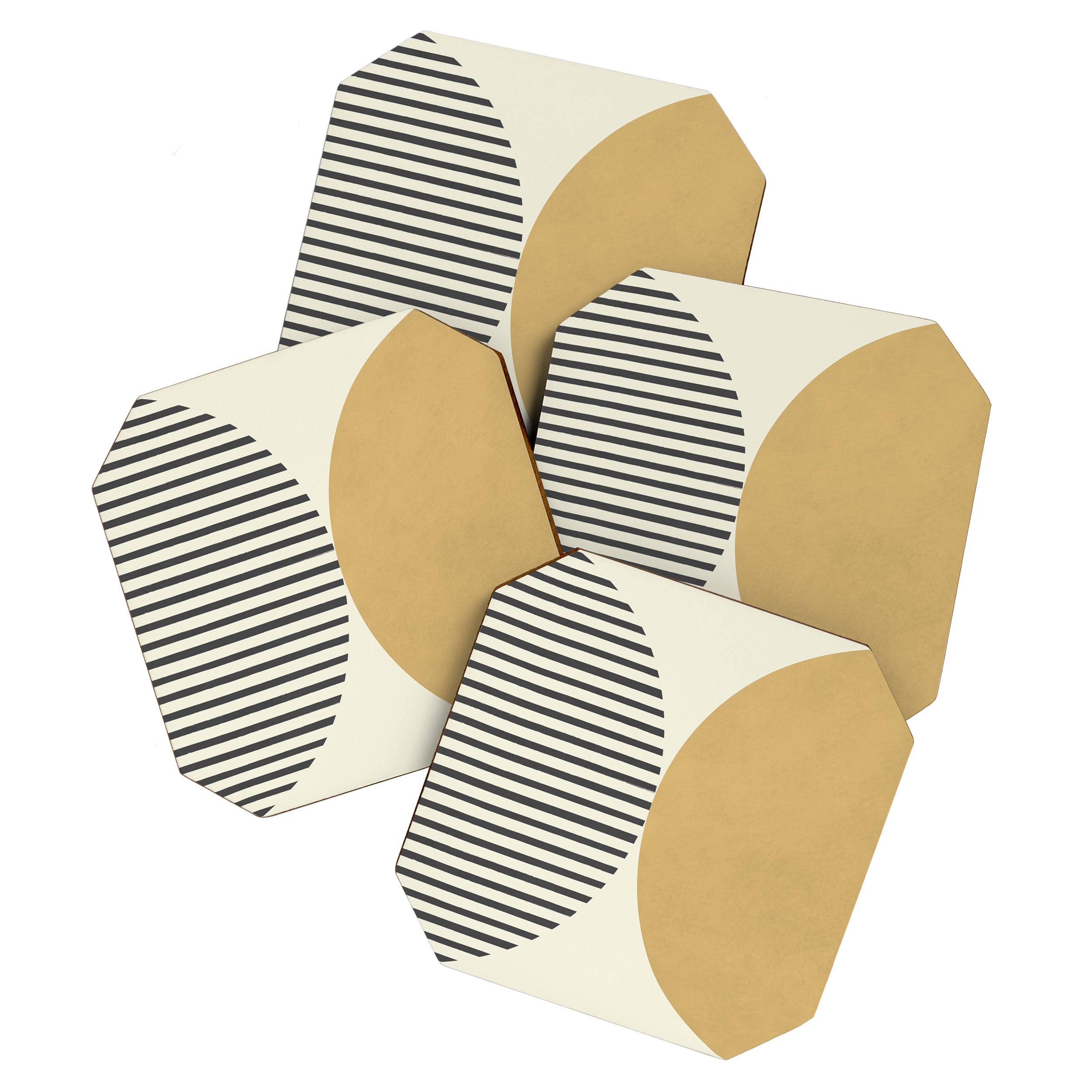 Semicircle Stripes - Gold Coaster Gallery Image 1