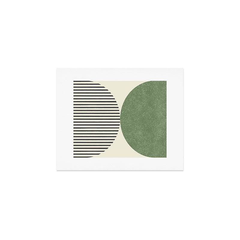 Semicircle Stripes - Green Art Print Gallery Image 1