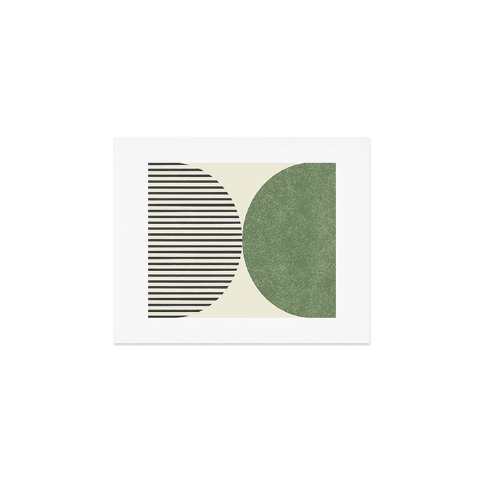Semicircle Stripes - Green Art Print Gallery Image 1
