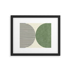 Semicircle Stripes - Green Framed Art Print Gallery Image 5