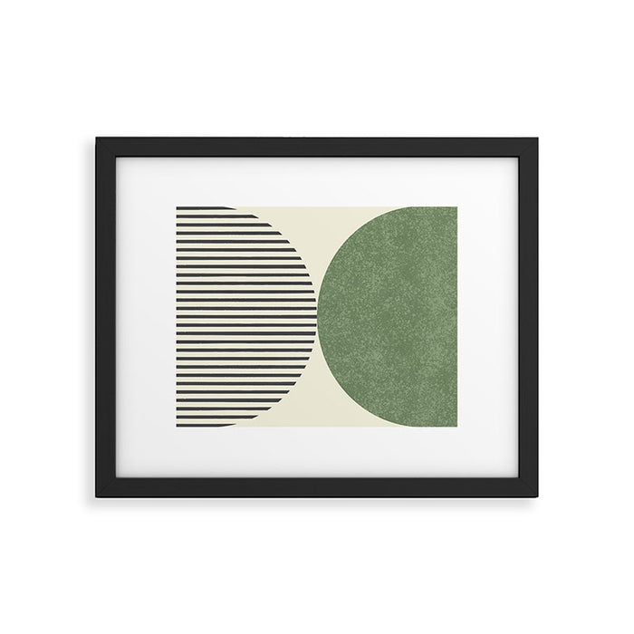 Semicircle Stripes - Green Framed Art Print Gallery Image 1