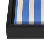Simple Stripes Pattern - Blue Framed Canvas Print Gallery Image 3