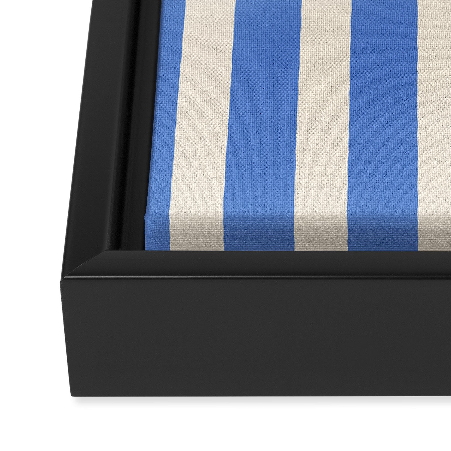 Simple Stripes Pattern - Blue Framed Canvas Print Gallery Image 3