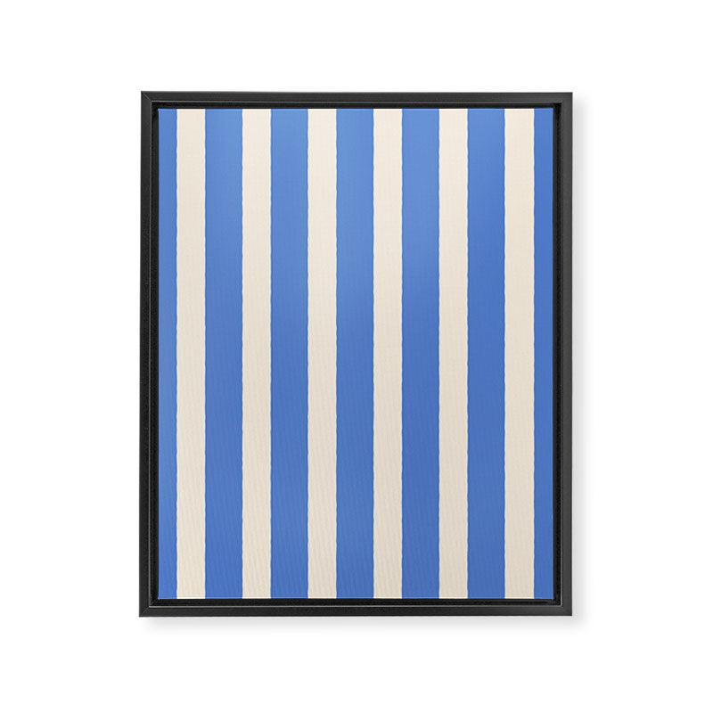 Simple Stripes Pattern - Blue Framed Canvas Print Gallery Image 8