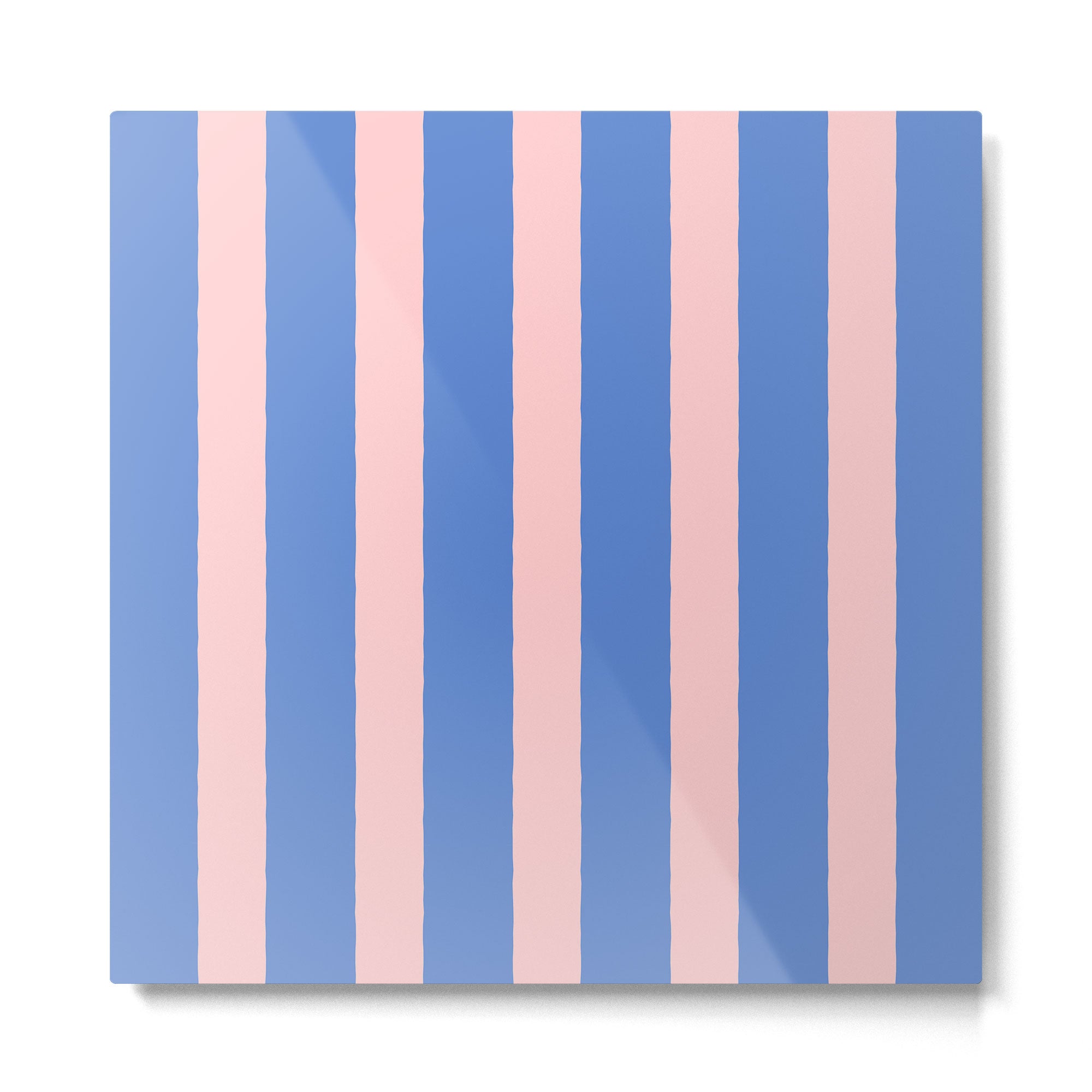Simple Stripes Pattern - Blue Pink Metal Print Gallery Image 2