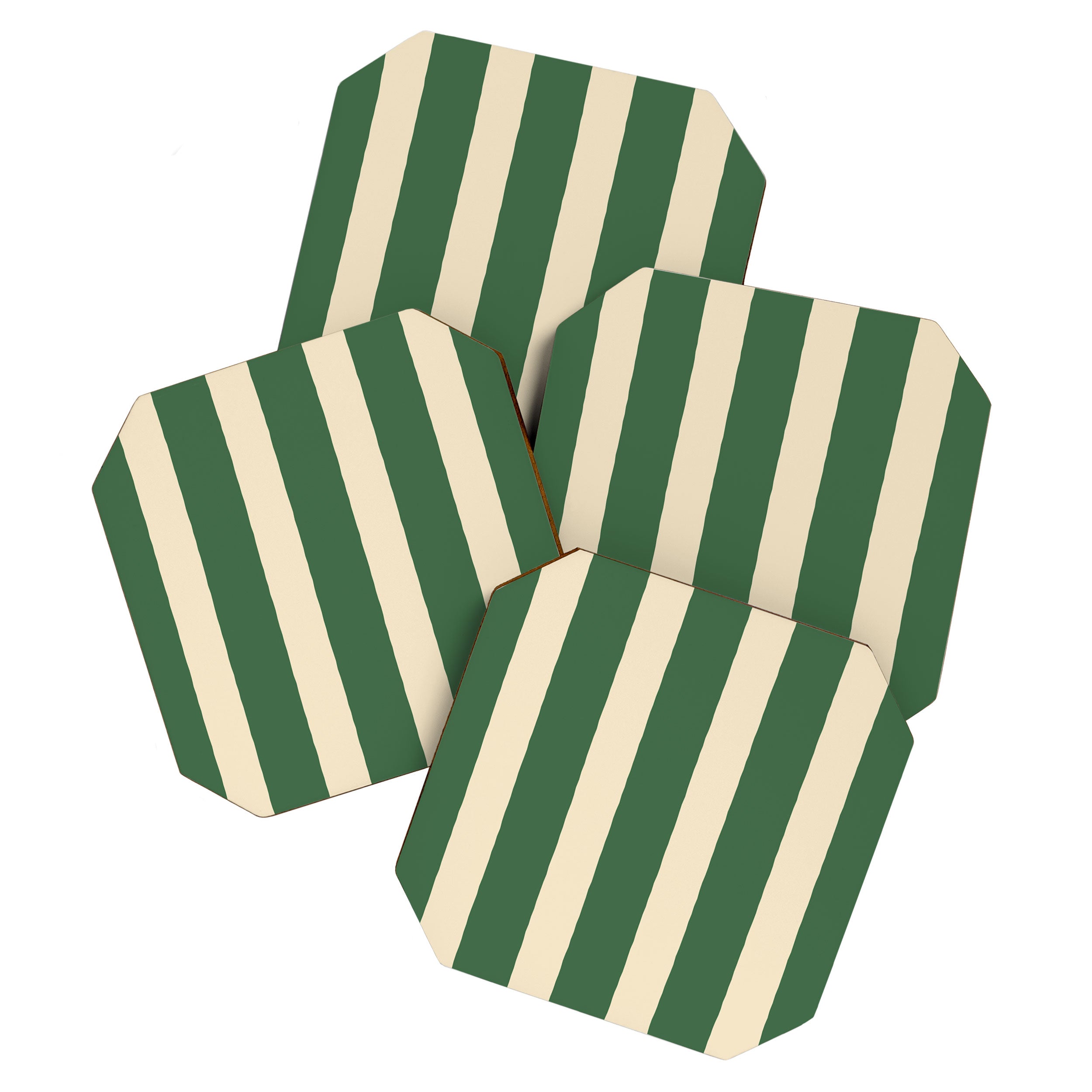 Simple Stripes Pattern - Deep Green Coaster Gallery Image 1