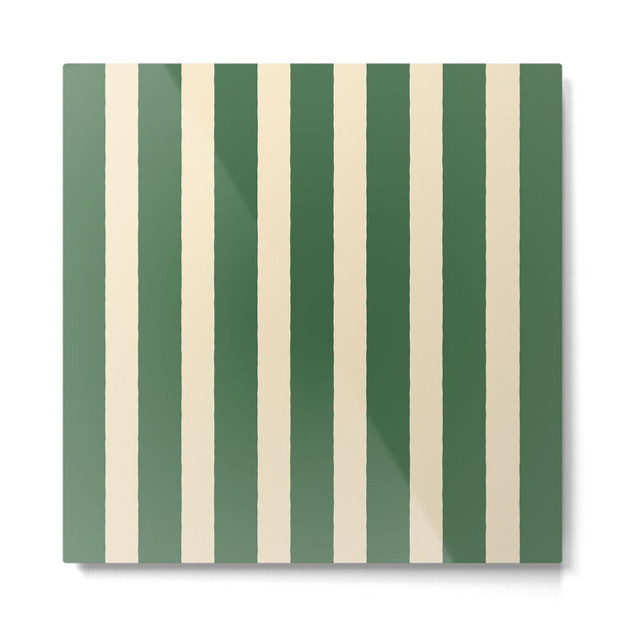 Simple Stripes Pattern - Deep Green Metal Print Gallery Image 1