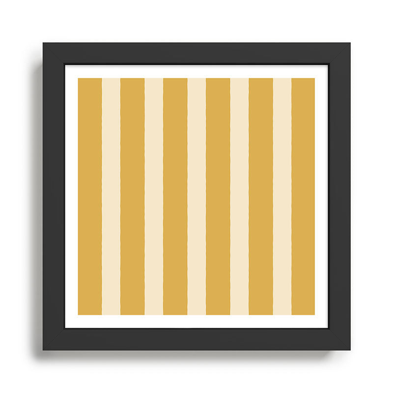 Simple Stripes Pattern - Gold Yelllow Framed Art Print Gallery Image 1