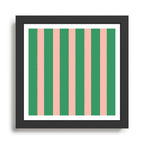 Simple Stripes Pattern - Green Pink Framed Art Print Gallery Image 1