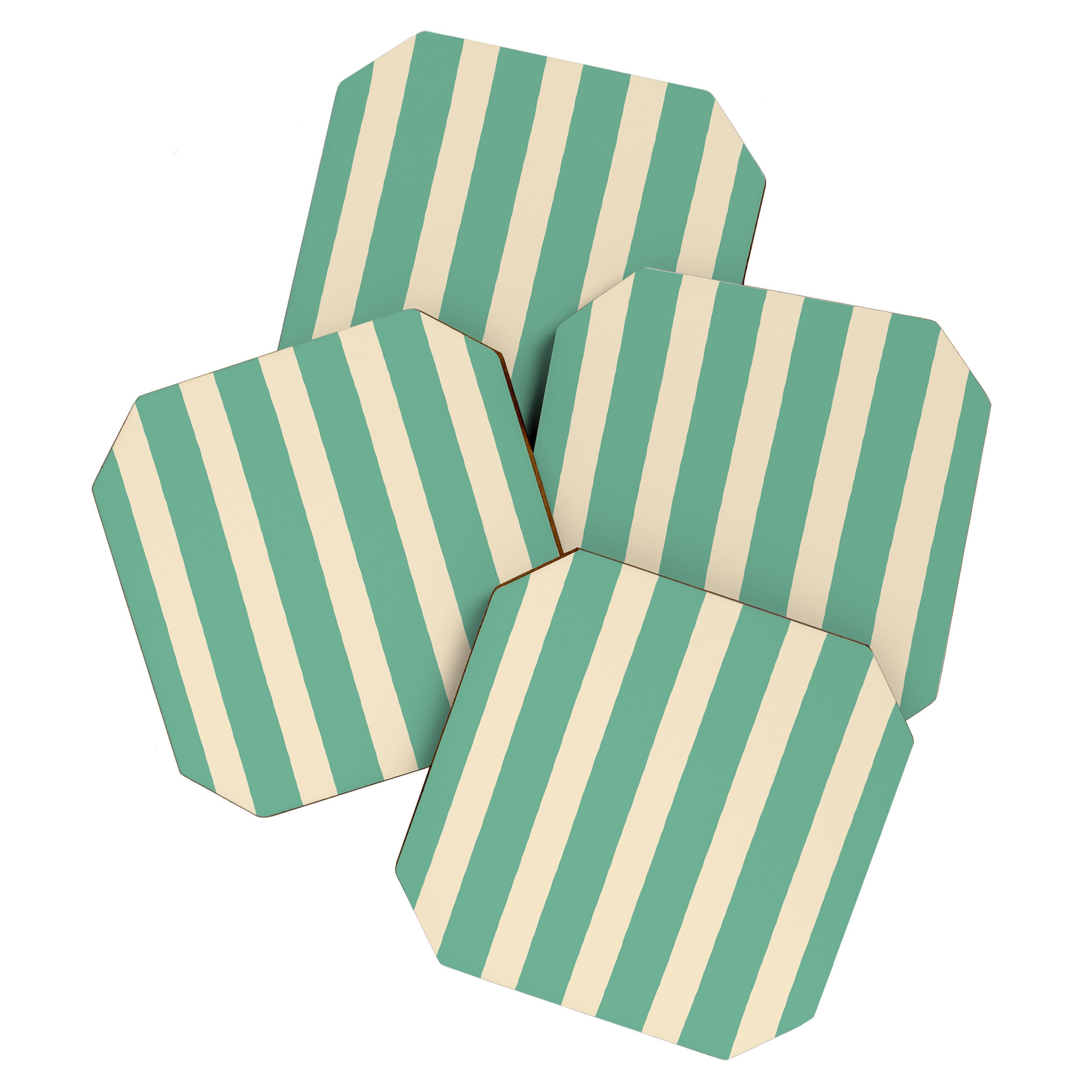 Simple Stripes Pattern - Light Green Coaster Gallery Image 1