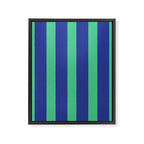 Simple Stripes Pattern - Navy Green Framed Canvas Print Gallery Image 8