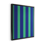 Simple Stripes Pattern - Navy Green Framed Canvas Print Gallery Image 2