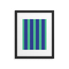 Simple Stripes Pattern - Navy Green Framed Art Print Gallery Image 6