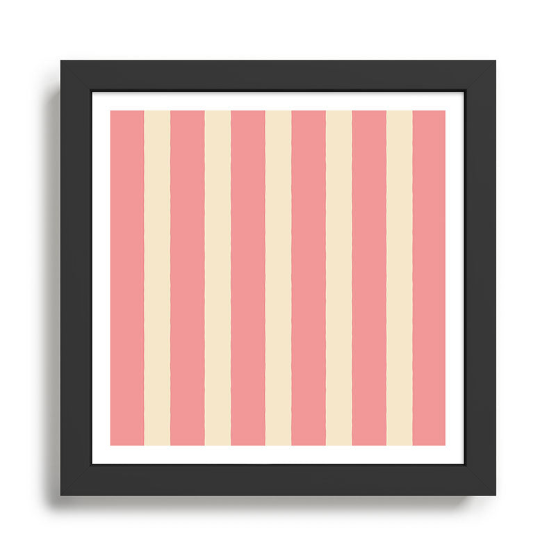 Simple Stripes Pattern - Pink  Framed Art Print Gallery Image 1