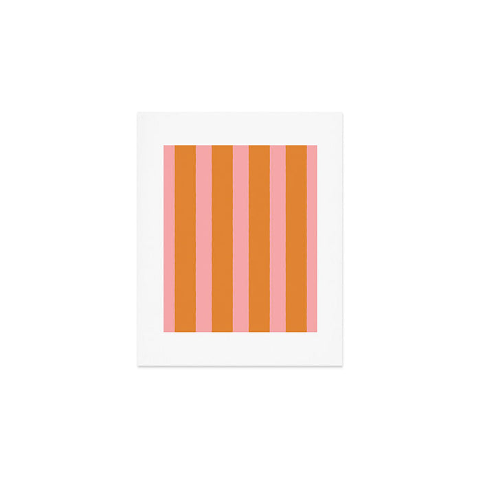 Simple Stripes Pattern - Pink Orange Art Print Gallery Image 1