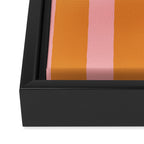 Simple Stripes Pattern - Pink Orange Framed Canvas Print Gallery Image 3