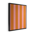 Simple Stripes Pattern - Pink Orange Framed Canvas Print Gallery Image 2