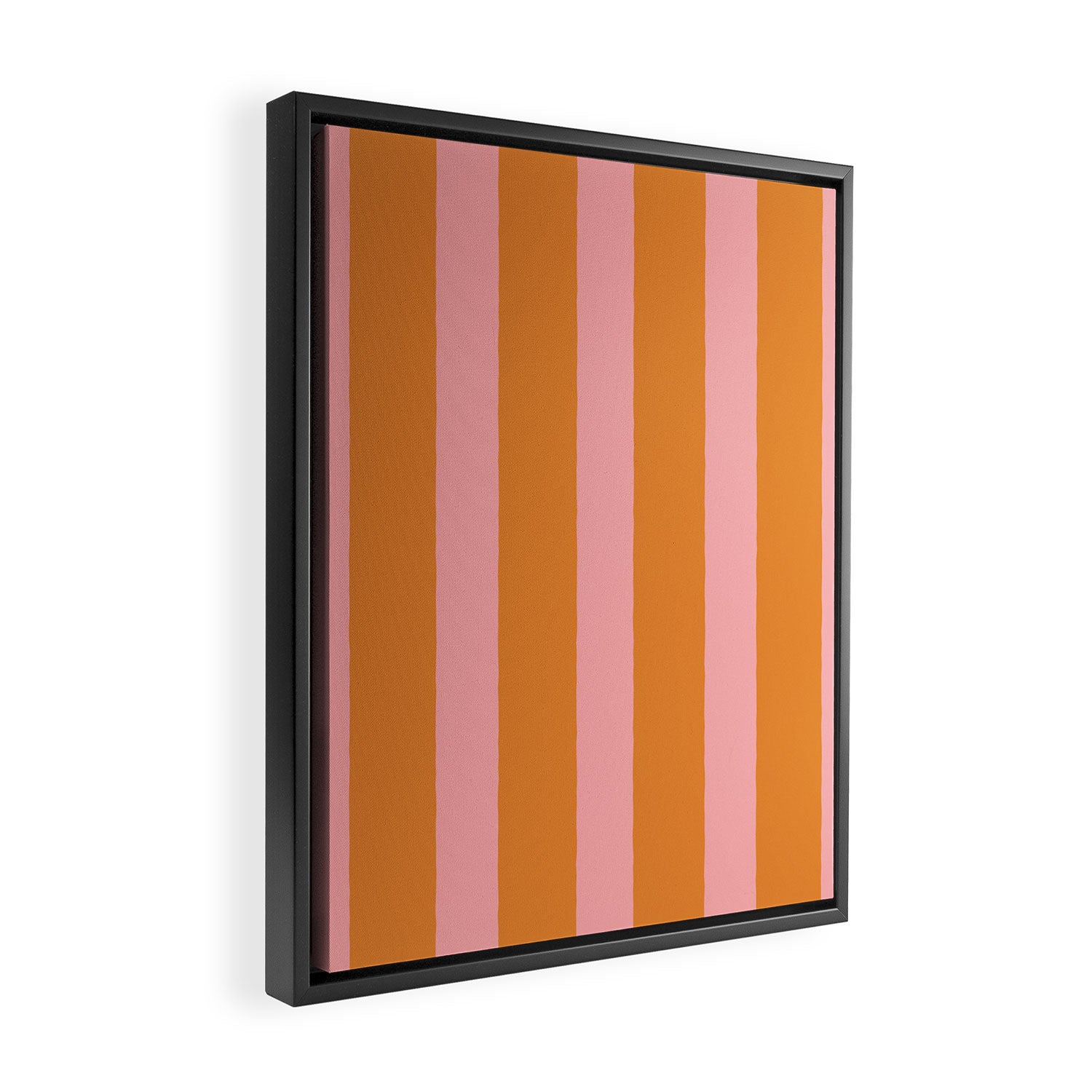 Simple Stripes Pattern - Pink Orange Framed Canvas Print Gallery Image 2