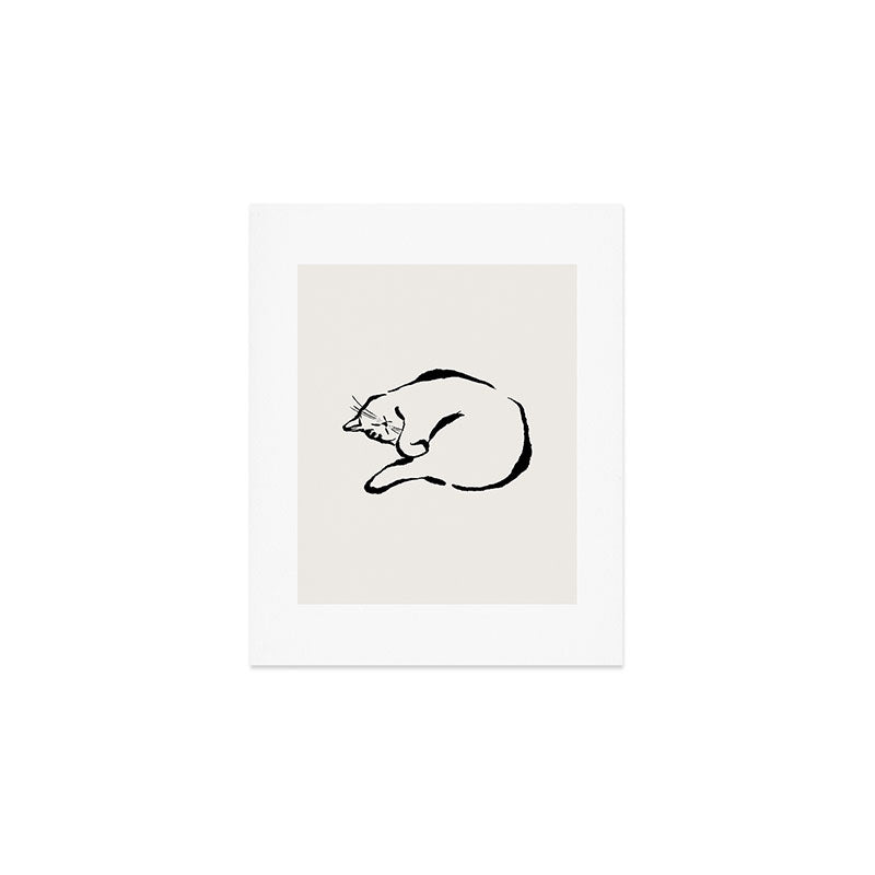 Sleeping Cat Art Print Gallery Image 1