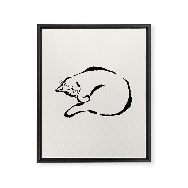 Sleeping Cat Framed Canvas Print Gallery Image 8
