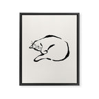 Sleeping Cat Framed Canvas Print Gallery Image 8