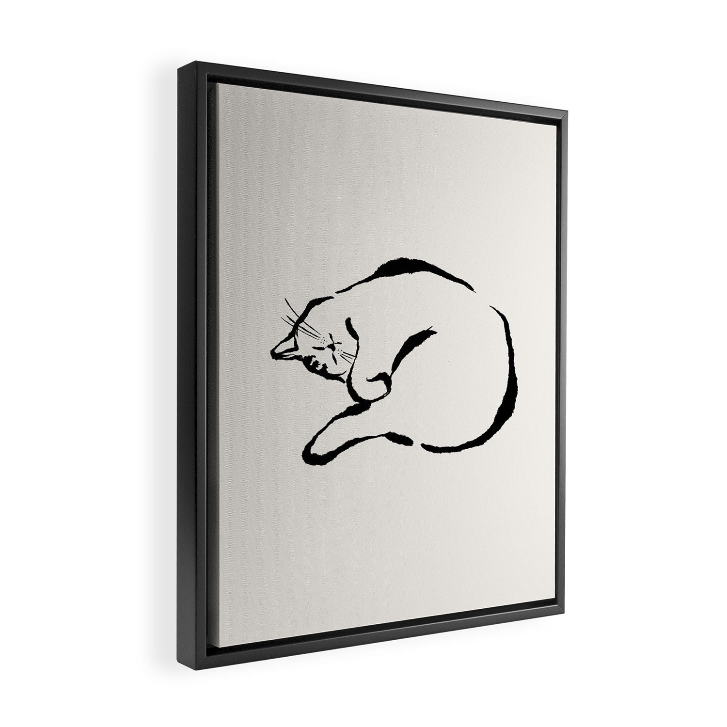 Sleeping Cat Framed Canvas Print Gallery Image 2