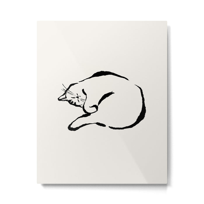 Sleeping Cat Metal Print Gallery Image 1