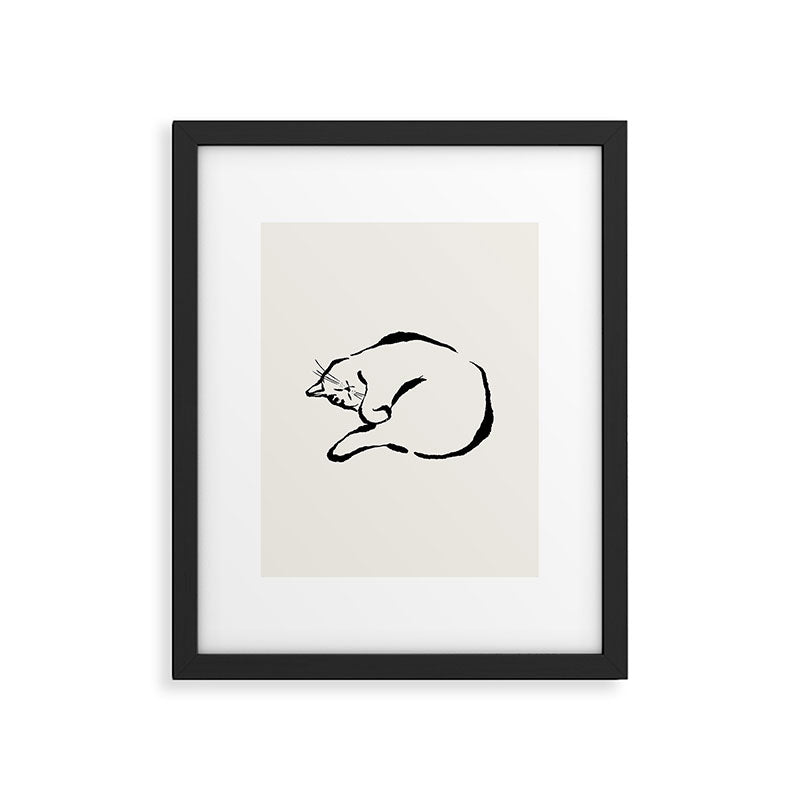 Sleeping Cat Framed Art Print Gallery Image 6