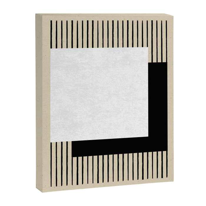 Square black and white Stripes Canvas Print Gallery Image 1