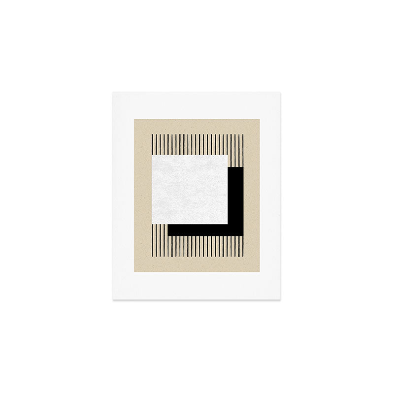 Square black and white Stripes Art Print Gallery Image 1