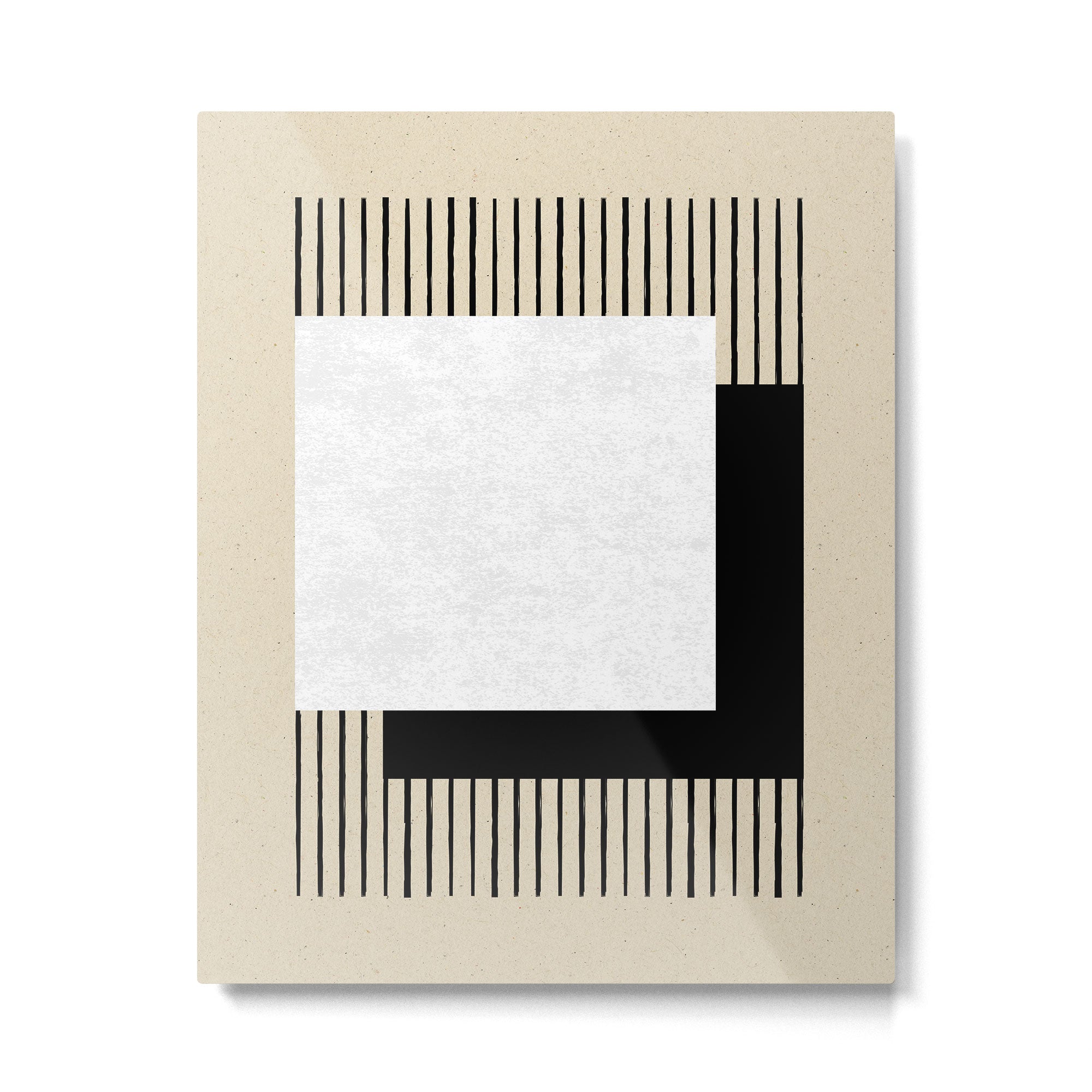 Square black and white Stripes Metal Print Gallery Image 4