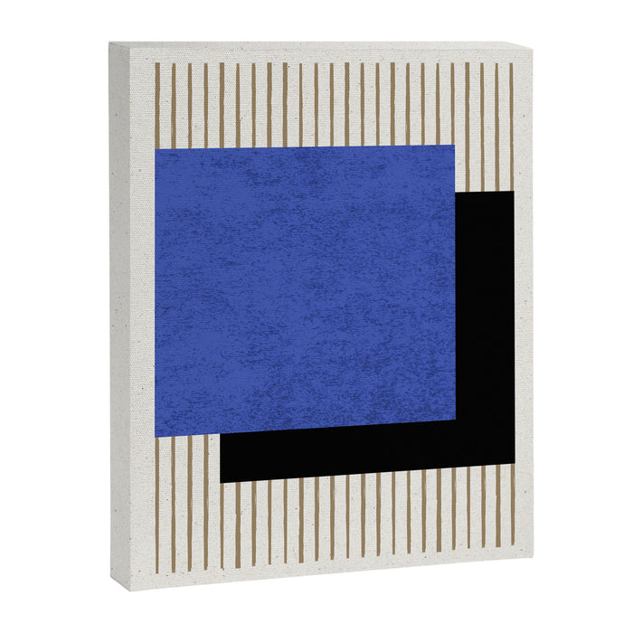 Square Navy Blue Stripes Canvas Print Gallery Image 1