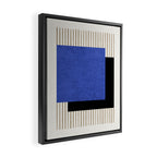 Square Navy Blue Stripes Framed Canvas Print Gallery Image 2