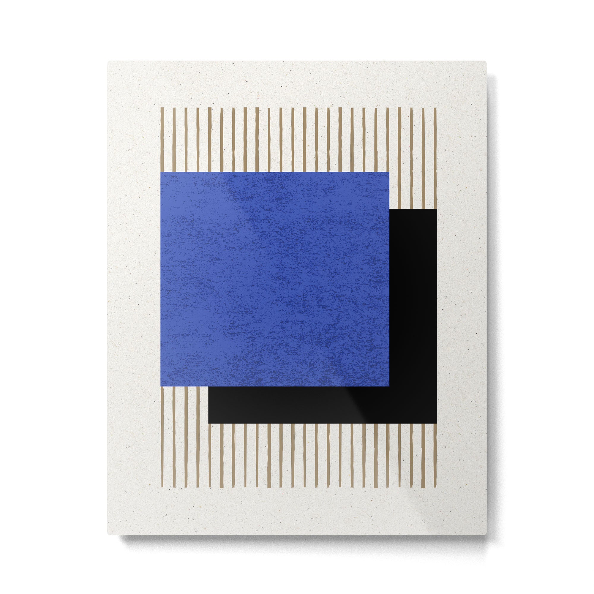 Square Navy Blue Stripes Metal Print Gallery Image 4