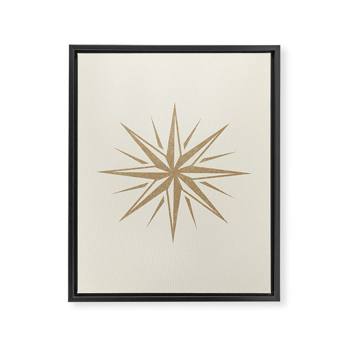 Starburst Retro 3 - Gold  Framed Canvas Print Gallery Image 1