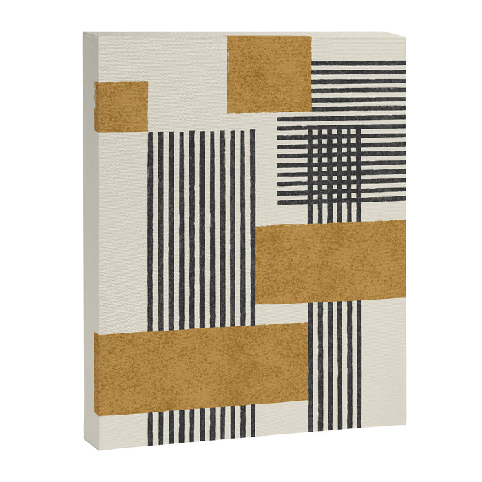 Stripes and Square Composition - Abstract Canvas Print Gallery Image 1