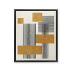 Stripes and Square Composition - Abstract Framed Canvas Print Gallery Image 6