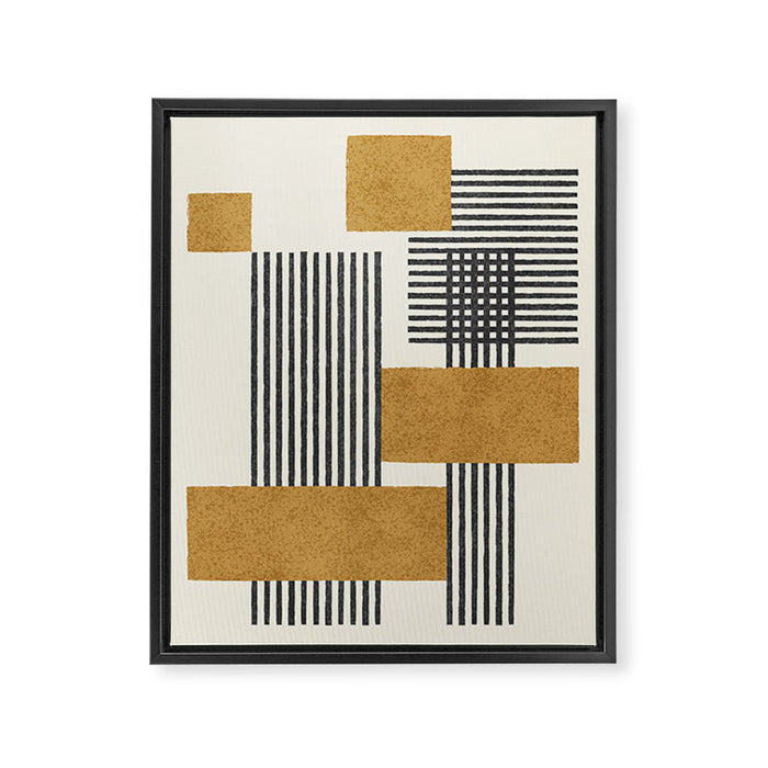 Stripes and Square Composition - Abstract Framed Canvas Print Gallery Image 1