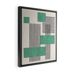 Stripes and Square Green Composition - Abstract Framed Canvas Print Gallery Image 2