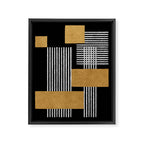 Stripes and Squares on Black Composition - Abstract Framed Canvas Print Gallery Image 8
