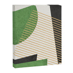 Stripes Circle Geometric Abstract Pattern 1 - Green Gray Black Canvas Print Gallery Image 6