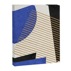 Stripes Circle Geometric Abstract Pattern 1 - Navy Blue Black Canvas Print Gallery Image 6