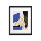 Stripes Circle Geometric Abstract Pattern 1 - Navy Blue Black Framed Art Print Gallery Image 5