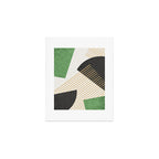 Stripes Circle Geometric Abstract Pattern 2 - Green Gray Black Art Print Gallery Image 1