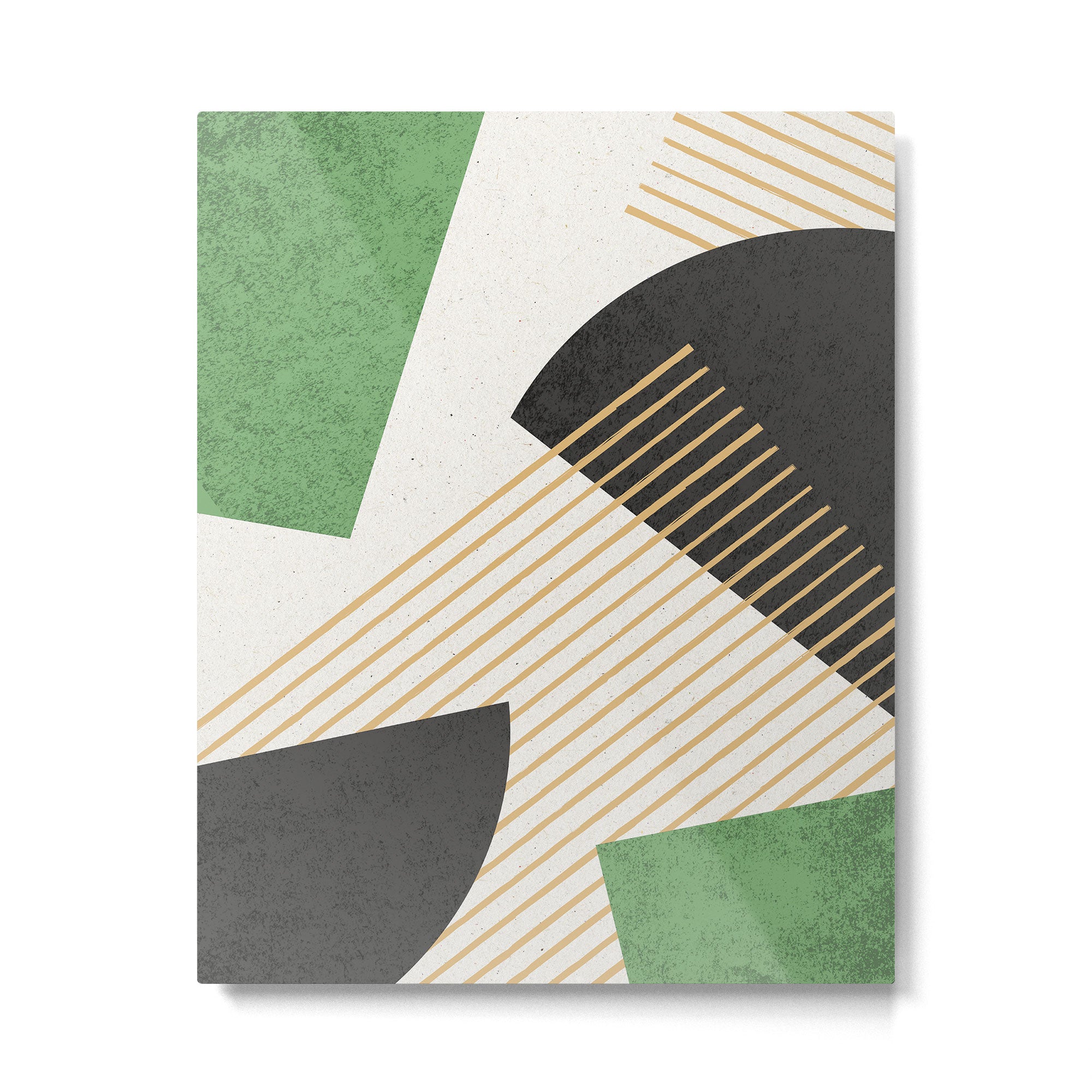 Stripes Circle Geometric Abstract Pattern 2 - Green Gray Black Metal Print Gallery Image 4