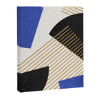 Stripes Circle Geometric Abstract Pattern 2 - Navy Blue Black Canvas Print Gallery Image 6